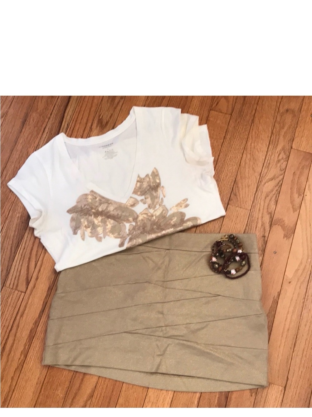Express Gold Bodycon Mini skiet